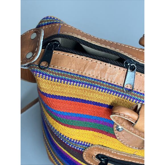 Weekend Traveler Bag Large Crossbody Southwestern Boho Colorful Made Guatemala - Picture 10 of 14